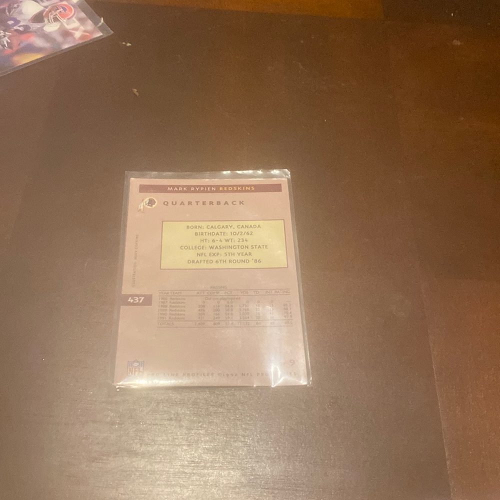 Pro line Profile Mark Rypien Redskins - Picture 2 of 2